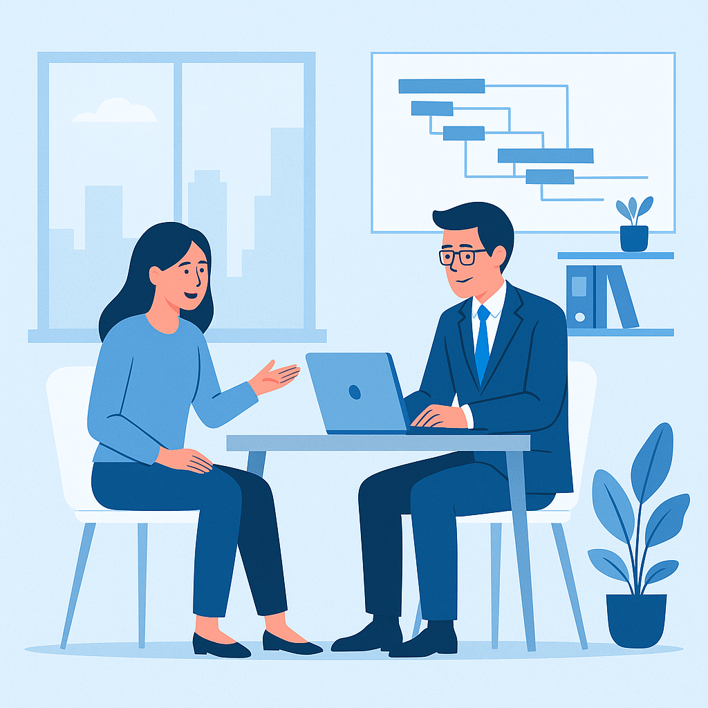 Engineering CTA Business meeting with laptop and charts.