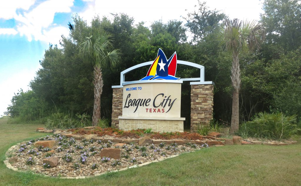 League City CTA Welcome sign for League City, Texas